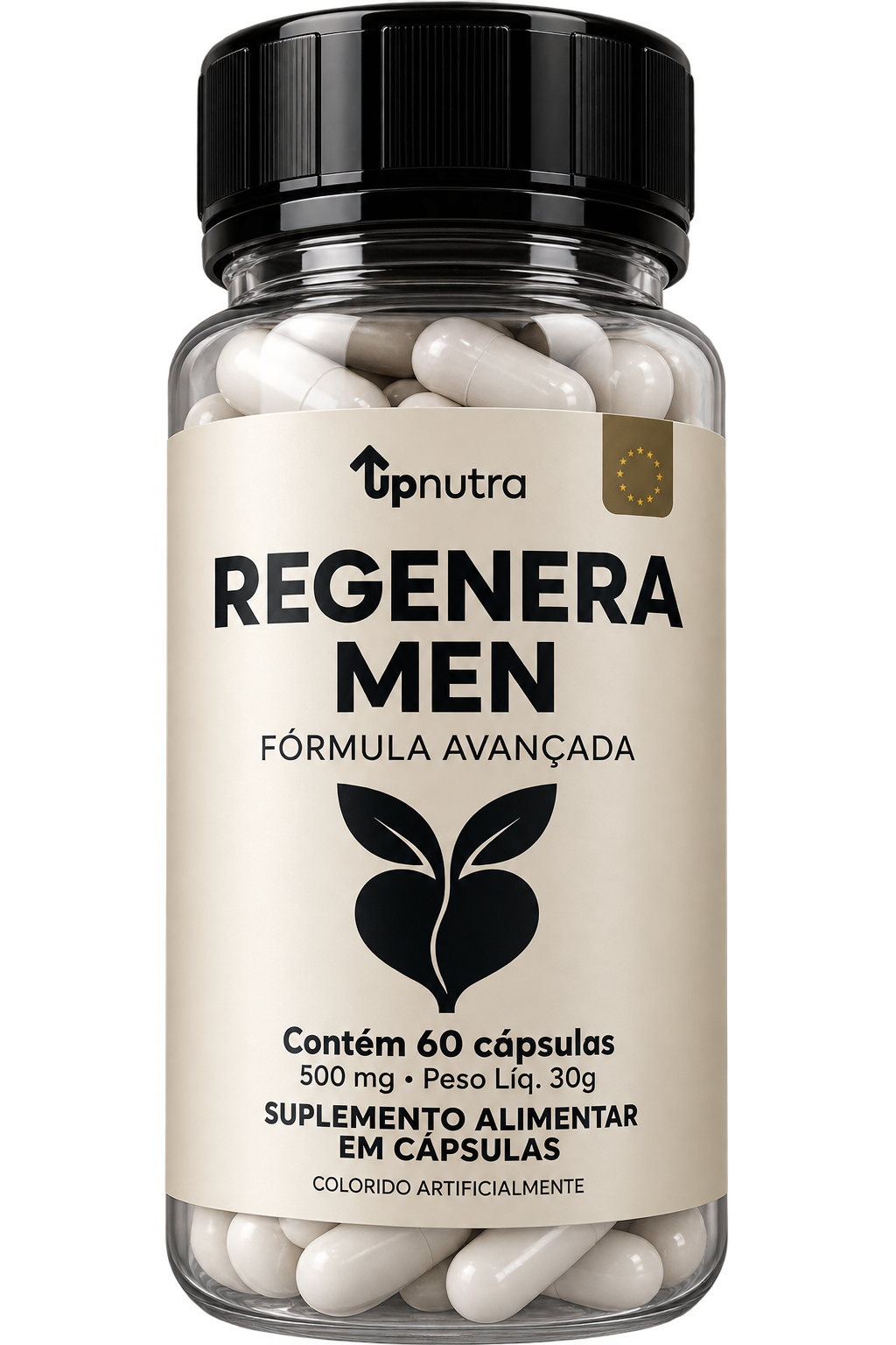Frasco do suplemento Regenera Men